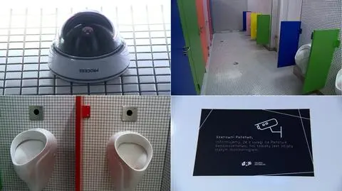 Kamera monitoringu w męskiej toalecie