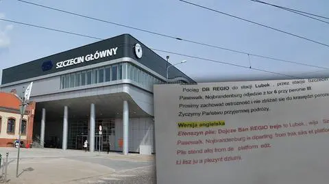 "Etenszyn plis". Kolejowy spiker ze ściągą