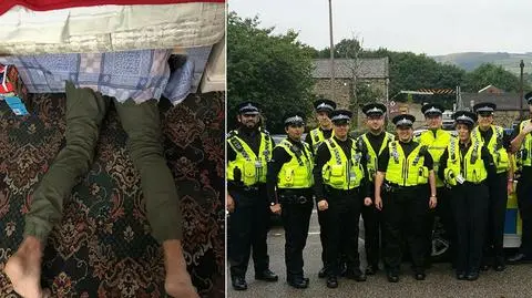 Chciał schować się przed policją. Zapomniał o nogach