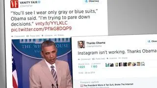 Kolor garnituru Baracka Obamy przyćmił inne tematy konferencji prasowej