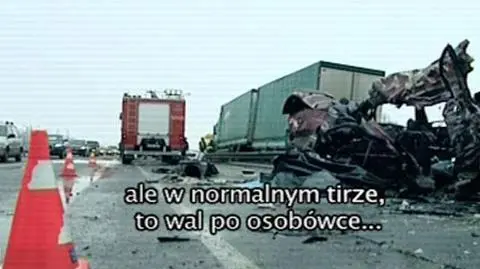 "Wal po osobówce" Szokujące nagrania ze szkolenia tirowców
