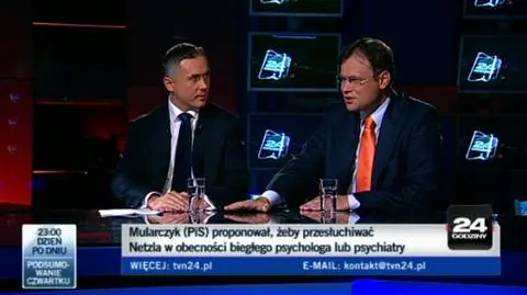 Sebastian Karpiniuk iArkadiusz Mularczyk w programie "24 godziny"