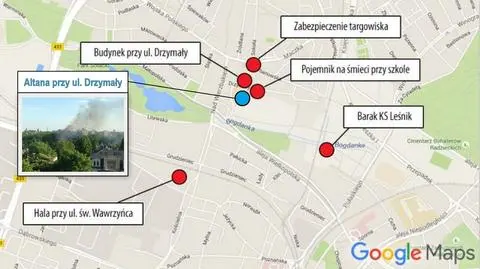 Kolejny pożar w tej samej okolicy Poznania. Ucierpiał strażak
