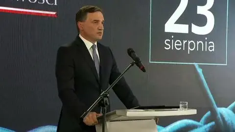 Zbigniew Ziobro podczas konferencji z okazji Europejskiego Dnia Pamięci Ofiar Reżimów Totalitarnych.