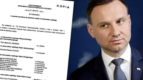 Prezydent Duda odmówił nominacji dziesięciu sędziom