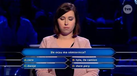 "Milionerzy": Ile oczu ma ośmiornica?
