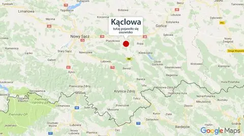 Osuwisko w Kąclowej. Policja apeluje o ostrożność