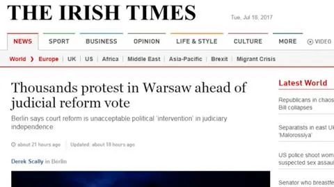 Zagraniczne media o zmianach w polskim sądownictwie 