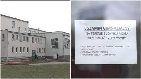 Nauczyciele nie mogą wejść do budynku szkoły, gdzie odbywają się gezaminy