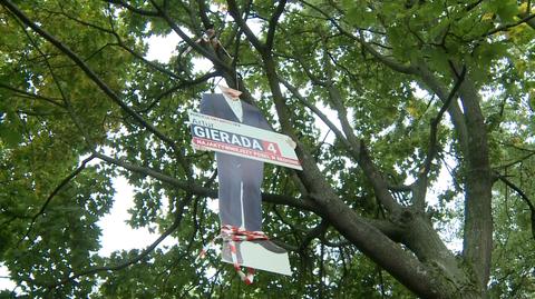 Artur Gierada z Koalicji Obywatelskiej o powieszonej podobiźnie na drzewie