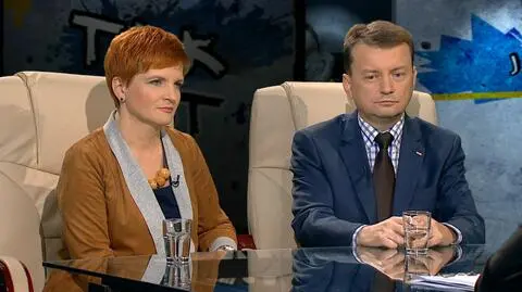 Urszula Augustyn i Mariusz Błaszczak w programie "Tak jest"