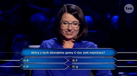 Milionerzy: Który z dźwięków gamy C-dur jest najniższy?