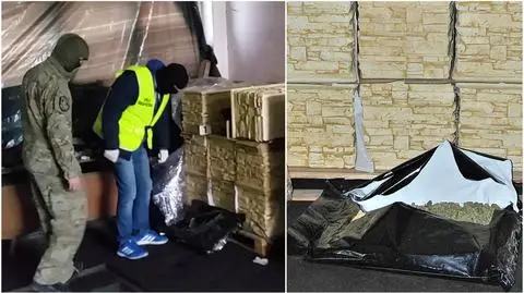 Wewnątrz 27 ceramicznych donic funkcjonariusze znaleźli 42 foliowe worki z marihuaną