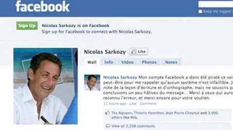 Sarkozy na Facebooku: rezygnuję