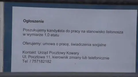 W Kowarach szukają listonoszy