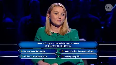 Milionerzy: syn którego z premierów, to kierowca rajdowy?