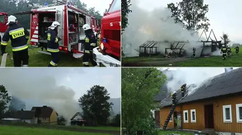 Trzy pożary spowodowane uderzeniem pioruna gasili we wtorek strażacy z Limanowszczyzny