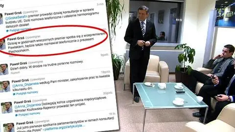 Paweł Graś twittuje, Piechociński czeka na telefon