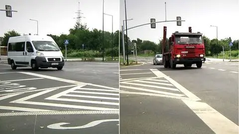 Wyboje na nowym skrzyżowaniu. "Celowe, dla spowolnienia ruchu"