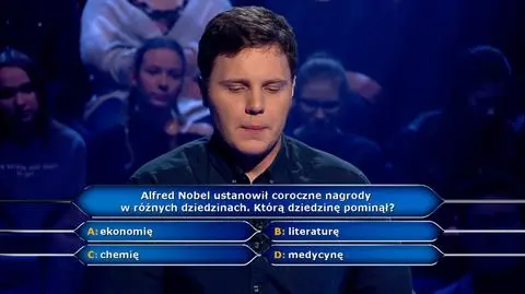 Milionerzy: którą dziedzinę pominął Nobel?
