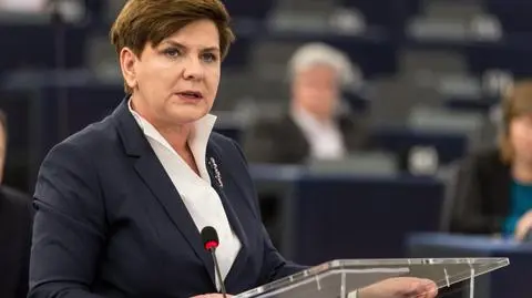 Premier Beata Szydło w trakcie debaty w Parlamencie Europejskim