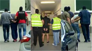 Trzech oskarżonych. W środku ten, który dotąd był na wolności