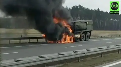 Ogień w cysternie na A2. Amerykańscy żołnierze uciekli z kabiny