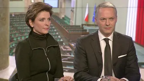 Jacek Żalek i Joanna Mucha w programie "Fakty po Faktach" w TVN24