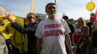 Białoruski opozycjonista protestował przeciwko prezydentowi Białorusi Alaksandrowi Łukaszence