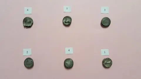 Monety znalazł mężczyzna, który szukał jelenich poroży 