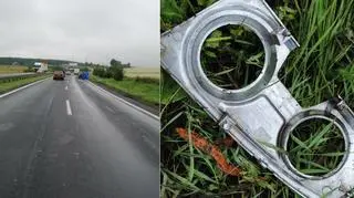 Uciekł z miejsca wypadku, ale zostawił część auta