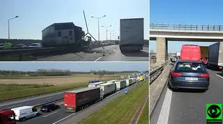 Ciężarówka wjechała w bok audi