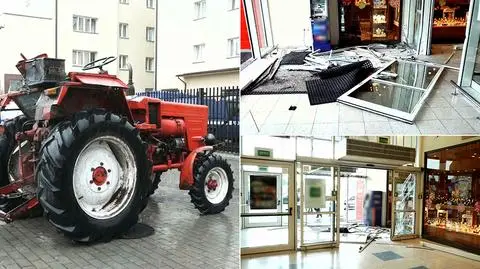 Wjechał traktorem do sklepu, siekierą uszkodził bankomat