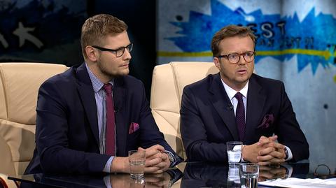 Michał  Woś i Michał Wawrykiewicz w „Tak Jest”