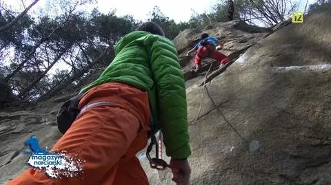 Na treningu wspinaczkowym