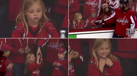 Kilkuletnia dziewczynka gwiazdą meczu ligi NHL