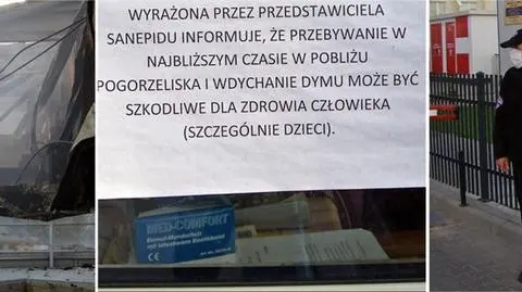 Tydzień po pożarze hali mieszkańcy skarżą się na dym