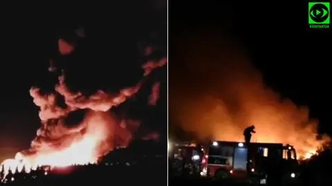 Pożar wysypiska śmieci w Kuślinie koło Opalenicy