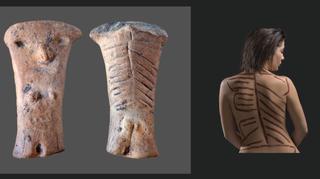 Neolityczna gliniana figurka kobiety, której wiek archeolodzy oceniają na ok. 7,5 tys. lat