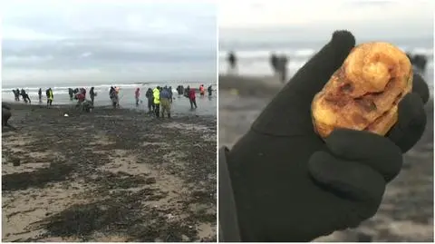 Crowds of scavengers took to the beaches as the recent storm cast lots of amber ashore