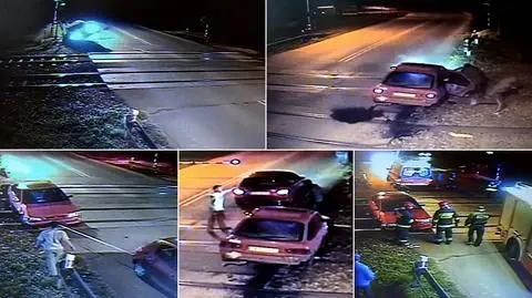 Pijani kierowca na przejeździe kolejowym. Pociąg zatrzymał pasażer