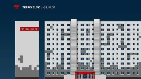 Tetris na najdłuższym bloku w Poznaniu