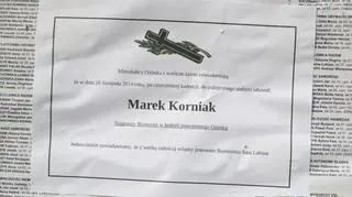 Takie nekrologi zawisły w Ozimku 