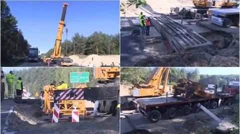 Skwierzyna: Drogowcy przenoszą zaporę przeciwczołgową