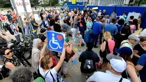 Labour Day in Poland. Support for the disabled and their caretakers who continue their protest
