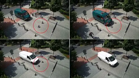 Jaworzno. Kierowca zawisł na automatycznych słupkach