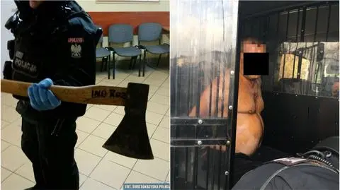 "Zaatakowali policjantów siekierą i podpalonym kanistrem z benzyną"