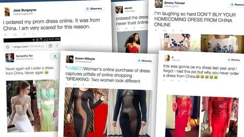 Chińskie sukienki, które kupują klientki, czasem mocno różnią się od tych na zdjęciach w internecie