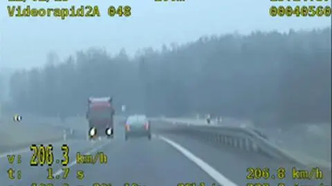 1000 zł i 10 punktów karnych za jazdę 206 km/h