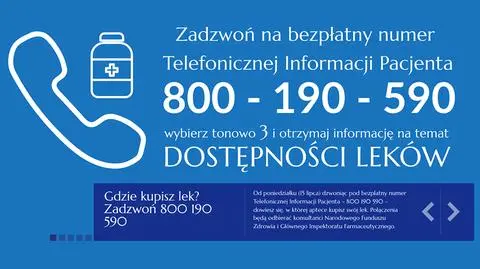 Od poniedziałku ruszyła infolinia NFZ w sprawie dostępności leków